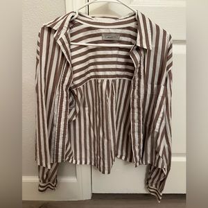 Everlane Striped Boxy Oxford Shirt